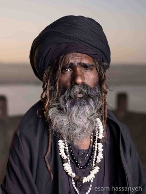 Portrait of Baba Dinesh Sunny, Varanasi, India.